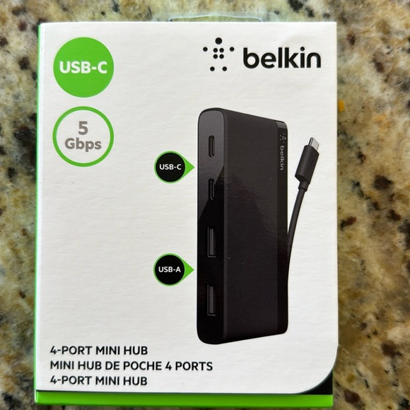 Belkin USB-C & USB-A (5 Gbps) 4-port mini hub - Picture 1 of 4